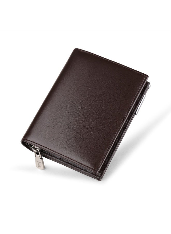 ويليامبولو WilliamPOLO متعددة فتحة الرجال قصيرة سحاب الجلد حقيبة بطاقة مصرفية محفظة الشباب محفظة - Image 4